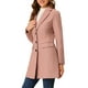 thumbnail image 4 of Abrigo de mujer INSPIRE CHIC de color sólido con solapa muesca y un solo botón, abrigo de invierno en rosa polvo talla S, 4 of 7