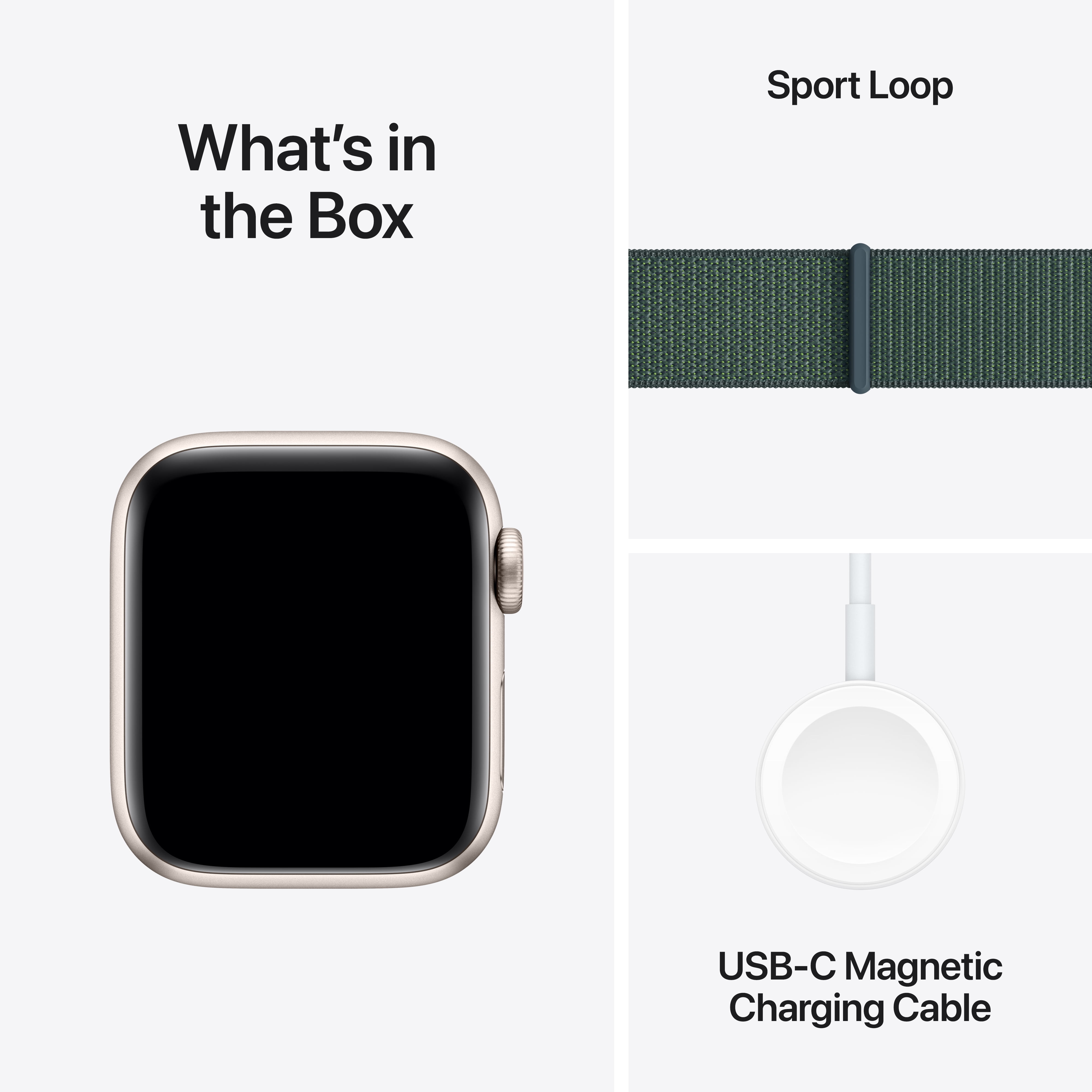 Apple Watch SE (2nd Gen) [GPS 40mm] Smartwatch with Starlight Aluminum Case with Lake Green Sport Loop