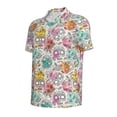 thumbnail image 4 of Wukai Skull and Flowers Men’s Polo Shirts,Quick-Dry Athletic Shirt,Classic Fit Shirts-, 4 of 8