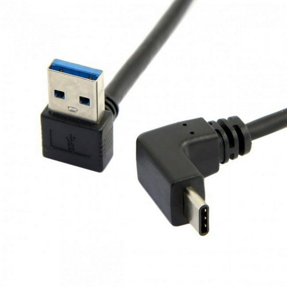 JSER USB 3.1 USB-C Reversible Angled to 90 Degree Up Angled A Male Data Cable for Macbook Tablet Phone