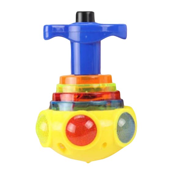 Led Glowing Music Spinning Top Toy, 1 Piece With T-Handle Launcher, Interactive Light-Up & Sound Spinning Plaything For Children Ages 3 , Multi-Section Transparent Structure For
