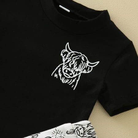 

TOWED22 Baby Outfit Girl Toddler Baby Girl Summer Outfit Floral Rompers Bodysuits Toddler Sunflower Overalls Casual Clothes + Headbands Black