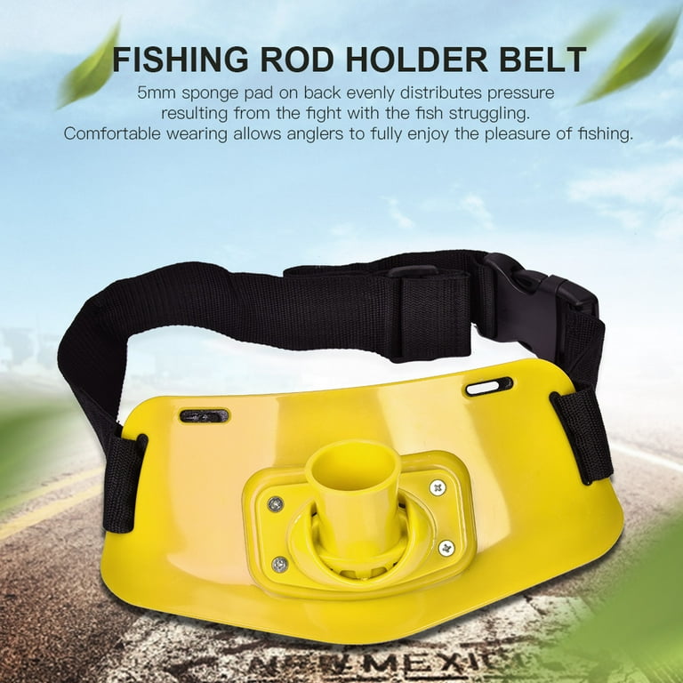 Boat Rock Fishing Rod Pole Holder Adjustable Waist Fighting Belt Tackle  Accessories(Yellow) 