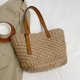 thumbnail image 4 of Bolso Paja Playa Verano Hombro Vacaciones Viaje Bolso para Mujer Caqui, 4 of 4