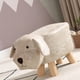 thumbnail image 2 of Taburetes bajos de madera para niños, taburete con dibujos animados bonitos para niños, taburete con forma de perro pequeño para el hogar, guardería, color beige, 2 of 5