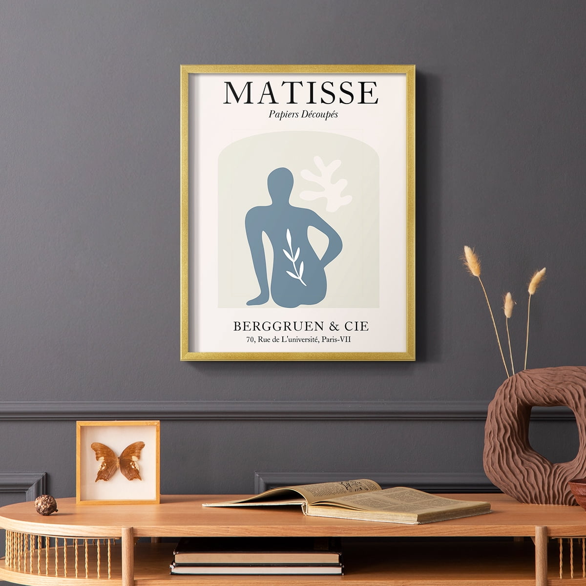 Matisse DVII Framed Print in Gold Solid Wood Framed Print No Nail Hanging