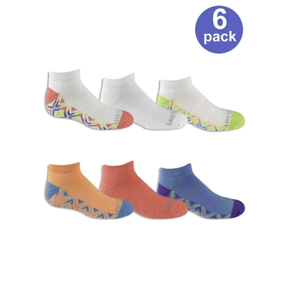 Fruit of the Loom Girls Low Cut Socks 6-Pack, Sizes S-L