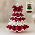thumbnail image 1 of DIY Crochet Christmas Tree Kit,Handmade Crochet Christmas Tree,Tree Bow Pearl Embellishment,Beginner Christmas Crochet Kit,Christmas Craft Kit with Yarn Hook Beads Instruction, 1 of 9