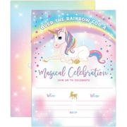 Your Main Event Prints Unicorn Birthday Invitation, Unicorn Party Invite 20 Fill in Style with Envelopes