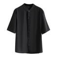 thumbnail image 1 of DPTALR Chemise Homme à Manches Courtes en Soie Glacée de Couleur Unie avec un Col Revers Chemise à Manches Courtes à Manches Courtes Col Rond Top/shirt, 1 of 6