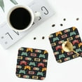 thumbnail image 5 of Kll Square Drink Coasters Set Of 4,Pu Leather Absorbent Coasters Set Decorative Coffee Cup Coasters Housewarming Gift For Home Decor-Retro Video Game, 5 of 9