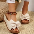 thumbnail image 6 of Mostsola Slides for Women Cute Bowknot Wedge Sandals Platform Slip on Shoes Beach Dress Shoes, 6 of 8
