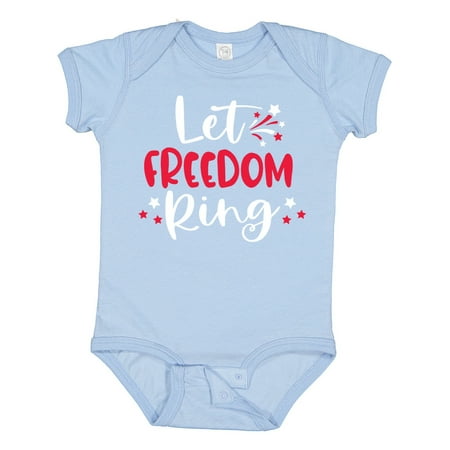 

Inktastic 4th of July Let Freedom Ring with Stars Gift Baby Boy or Baby Girl Bodysuit