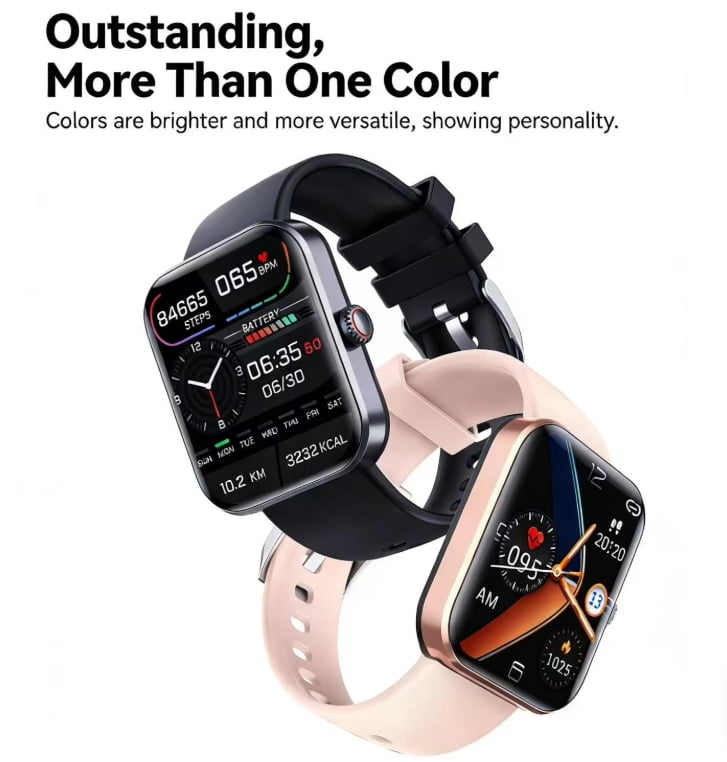 LAATIKUI Smart watch Android and Apple, IP67 waterproof, suitable for women and men's exercise mode, 1.91-inch fitness exercise tracker, answer/make calls/smart reminders