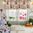 thumbnail image 5 of Christmas Curtain Valances for Windows, Kitchen Valance Window Treatments Panel 2 Pack, Elk Xmas Tree Wreath Balls Bell Rustic Rod Pocket Short Curtains for Bathroom Bedroom 42 x 12 Inch, 5 of 8