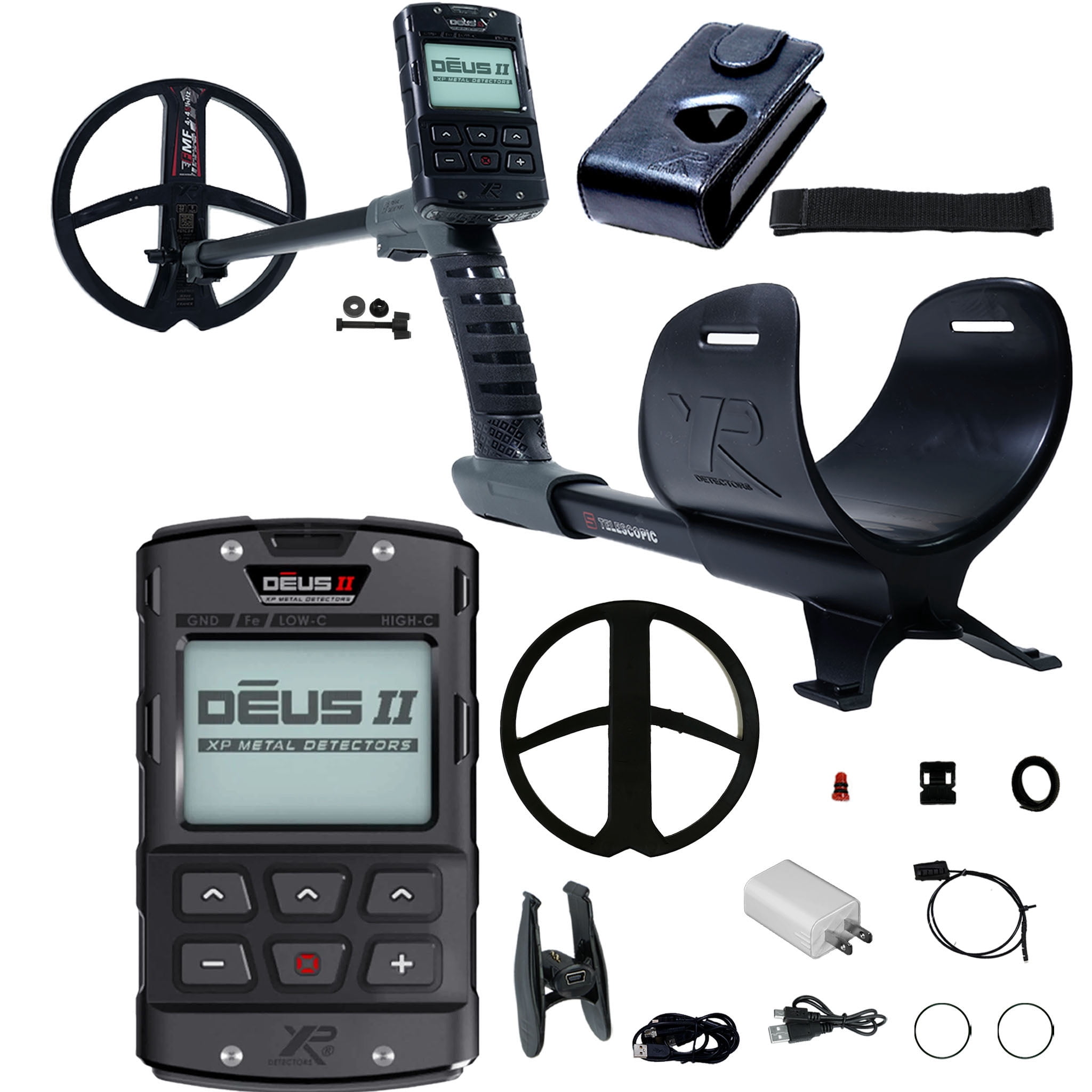 XP DEUS II Fast Multi Frequency RC + WS6 ST (Stereo) Wireless Metal Detector with 9" FMF Search Coil