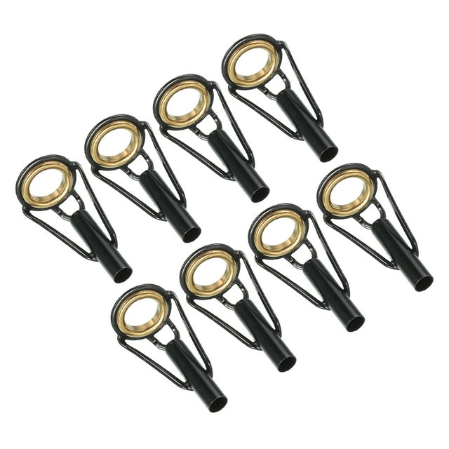 Unique Bargains 3.6mm Stainless Steel Fishing Rod Tip Repair Kit Pole Ring Guide Replacement, Golden 8 Pack