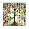thumbnail image 1 of Cortina de Ducha ABPHQTO Árbol Vida Colorida Tela Impermeable 160x180 cm, 1 of 2