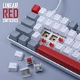thumbnail image 2 of 60% Mechanical Gaming Keyboard,Mixed Color Keycaps Gaming Keyboard with Linear Red Switches, Detachable Type-C Cable Mini Keyboard with Blue LED Light for PC/Laptop, 2 of 8