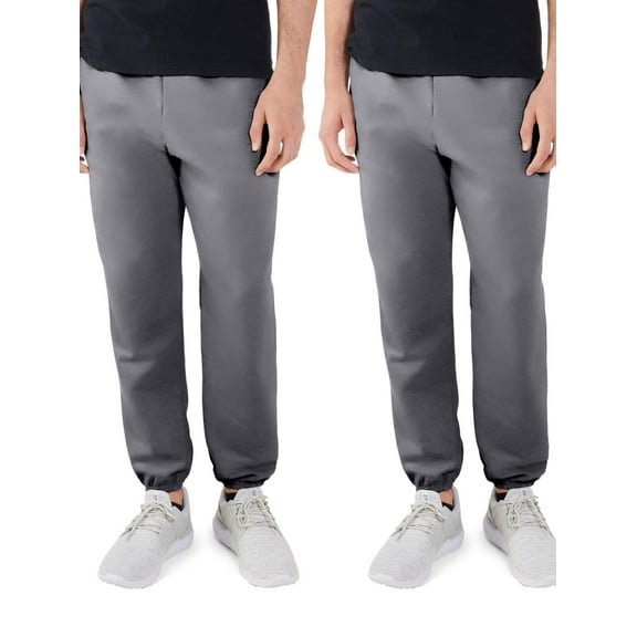 Fruit of the Loom Men's EverSoft Fleece Elastic Bottom Sweatpants, 2 Pack