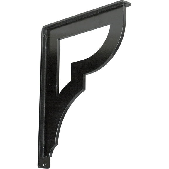 1 1/2"W x 12"D x 15"H Bradford Wrought Iron Bracket, (Single center brace), Powder Coated Black
