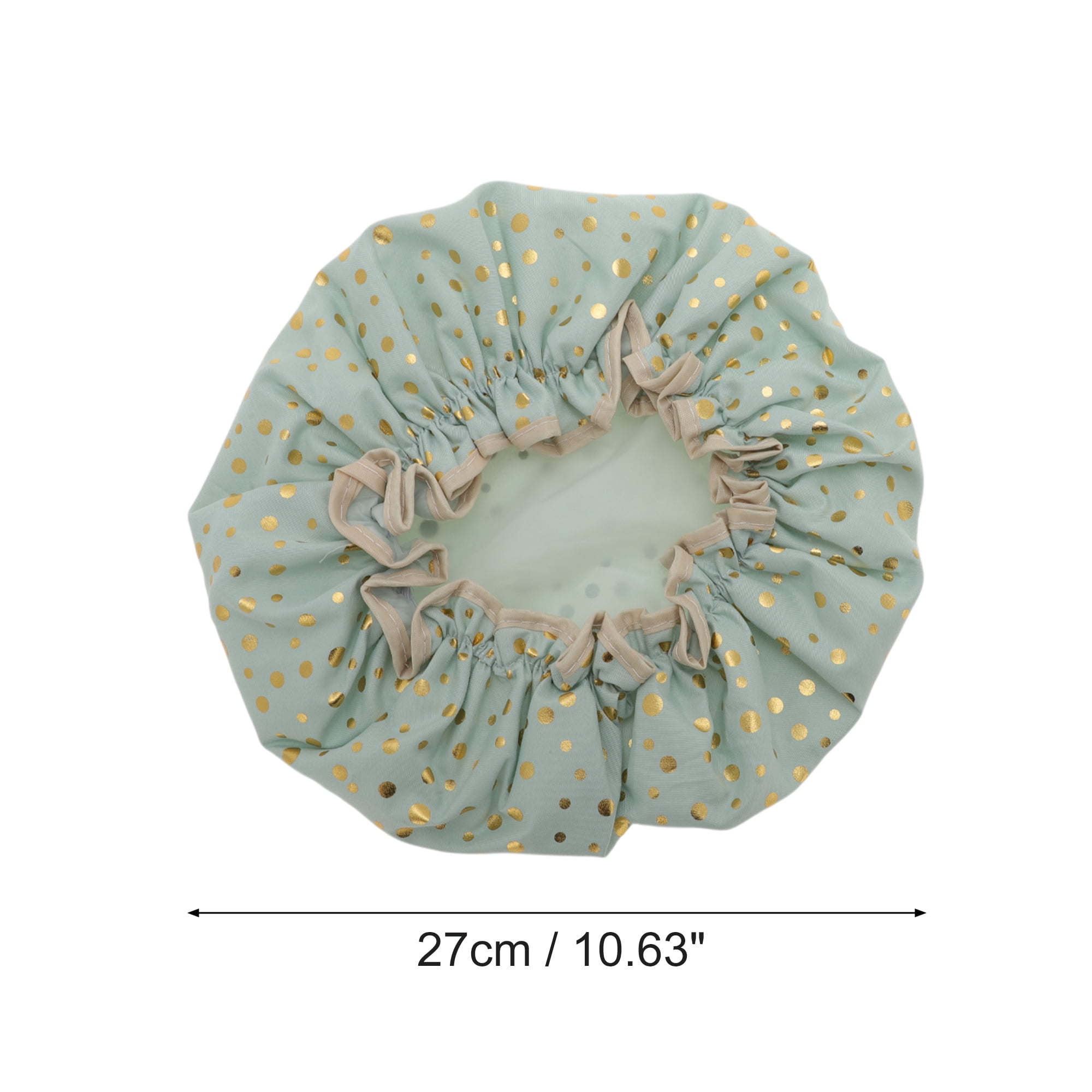Unique Bargains Reusable Dots Shower Cap 1 Pc Light Green