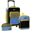 Travelers Club 3-Piece Kids Luggage Set, Blue with Yellow