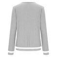 thumbnail image 6 of LEBONYARD Women's Trendy V-Neck Groove Striped Lightweight Fleece Solid Colored Long Sleeve Casual Loose Warm Fit Knitted Pullover Base Layer Sweaters, 6 of 7