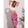 thumbnail image 2 of DARING DIVA Women's Tropical Beach Ruched Split Thigh Lightweight  Skirt XS Hot Pink, 2 of 6