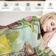 thumbnail image 3 of JRXY Spring Theme Throw Blanket Farmhouse Biycle Floral Tulip Blanket Throw Blanket for Couch Sofa Bed Soft Cozy Fuzzy  Blankets Summer Flower Decorative Blanket  White, 3 of 6