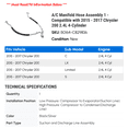 thumbnail image 2 of A/C Manifold Hose Assembly 1 - Compatible with 2015 - 2017 Chrysler 200 2.4L 4-Cylinder - Autopart Premium, 2 of 2