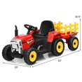 thumbnail image 2 of Pemberly Row 12V Kids Ride On Tractor with Trailer Ground Loader Red, 2 of 8