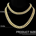 thumbnail image 2 of 3 Pieces Set Cuban Chain Necklace Bracelet Hip-hop Jewelry Set, Suitable for Birthday Parties, Anniversaries, Party Decorations, Photo Props, 2 of 9