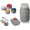 Gray, variant on Comfify Mason Jar Ceramic Measuring Cups & Spoons Set with Spoon Rest, 9-Piece, Yellow