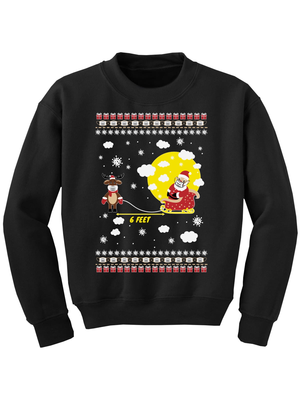 SSLR Big Boys Holiday Reindeer Pullover Crewneck Ugly Christmas Sweater 