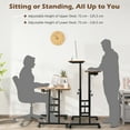 thumbnail image 5 of Giantex Mobile Stand up Computer Desk, Rolling Standing Laptop Cart w/2 Tilting Desktops & Sitting or Standing Modes, 5 of 8