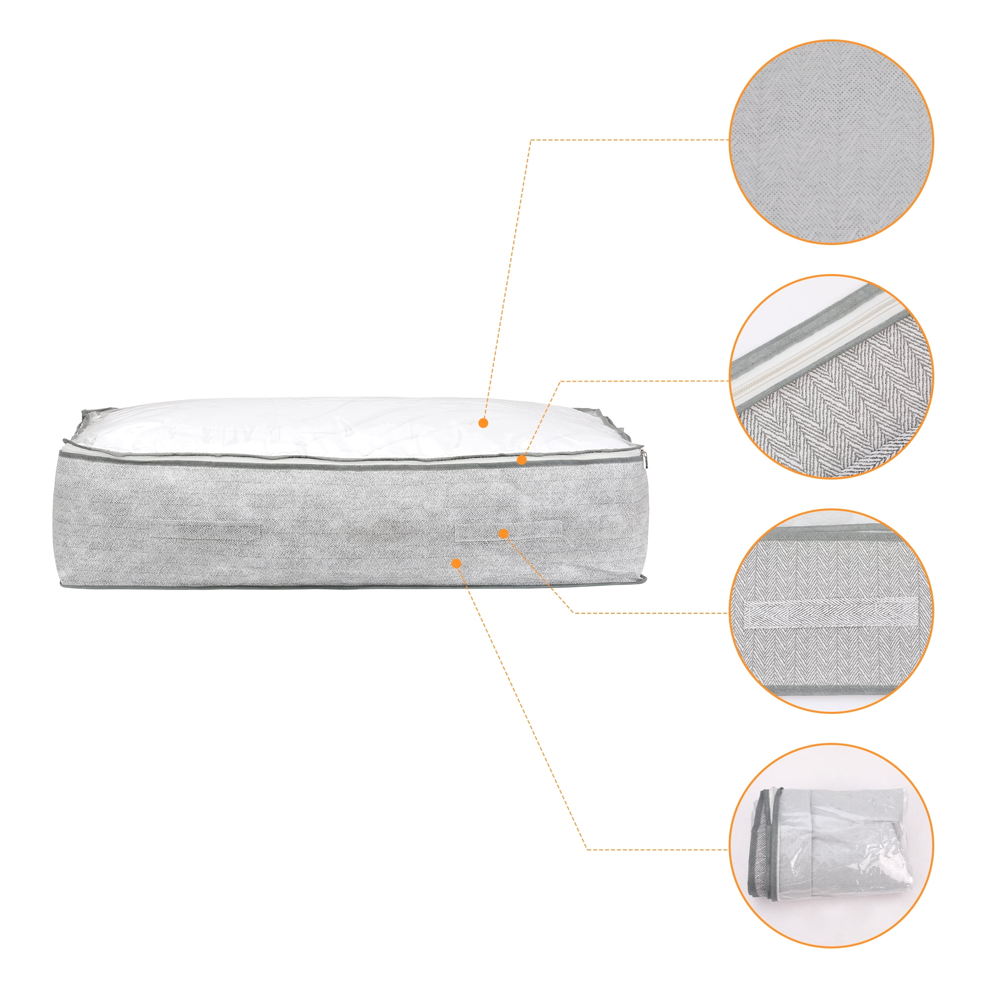 Unique Bargains 1 Pack Clothes Storage Bags Moving Bags Gray 39.5*19.5*10in