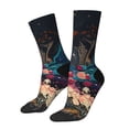thumbnail image 1 of Balery Abstract Peacock Painting Calcetas Largas con Estampado para Hombre y Mujer – Suaves y Transpirables, Talla Única (US 5-11), 1 of 6