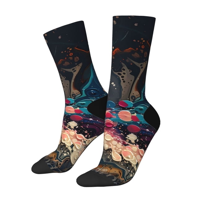 Balery Abstract Peacock Painting Calcetas Largas con Estampado para Hombre y Mujer – Suaves y Transpirables, Talla Única (US 5-11)