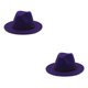 thumbnail image 1 of Qarigey Sombrero con hebilla de cinturón Otoño Invierno moda sólido ala ancha gorras cálido lana vaquero al aire libre boda iglesia Type2 NO2, 1 of 6