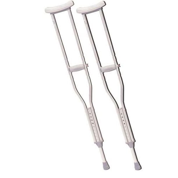 Underarm adjustable aluminum crutch, tall adult, 8ea