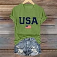 thumbnail image 2 of KALE Short Sleeve Shirts for Women Women's USA Flag T V Neck American Graphic Tees Casual 4th Of July Patriotic Tshirt Tops V Neck Tops Green, 2 of 3