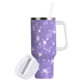 thumbnail image 2 of 30 oz Tumbler With Handle Stainless Steel Insulated Tumbler With Lid for Car Cup Holder Lavender Glitter Stars Pattern, 2 of 9