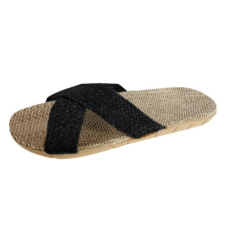 

Tangnade Summer Fashion Womens Casual Shoes Folded Leather Bohemian Rhinestone Flip Flops Flat Slippers Shoes For Women