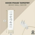 thumbnail image 2 of Moon Phase Tapestry with Rope String, Wooden Rod, and Tassels, Bohemian-Style Vertical Wall Hanging Art for Home, Living Room, Dorm Room Decor, (White, 12x49 in), 2 of 10
