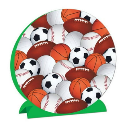 Party Central Club Pack of 12 Red and White Athletic Sports Ball Party Table Centerpiece Decors 9"