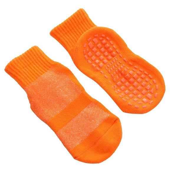 EeaseMX 3 pares de calcetines antideslizantes de algodón para niños, prácticos calcetines deportivos para trampolín, talla S (naranja, para niños de 1 a 4 años)