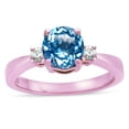 thumbnail image 3 of Star K � 3 Three Stone Round Genuine Blue Topaz Classic Engagement Promise Ring, 3 of 9