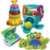 Infantino 6-36 Months Toy Value Set, includes Elephant, Chameleon, Phonebook, and Giraffe