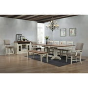 ECI Furniture Choices Dining Bench w/Acacia Finished Top, Antique White